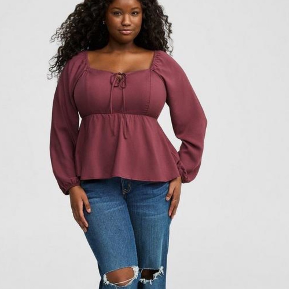Torrid Maroon Peplum Blouse
